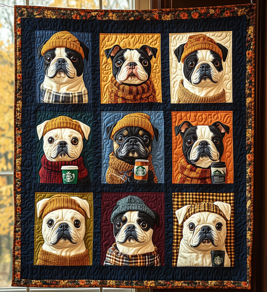 Autumn Bulldog Quilted Blanket NKL021