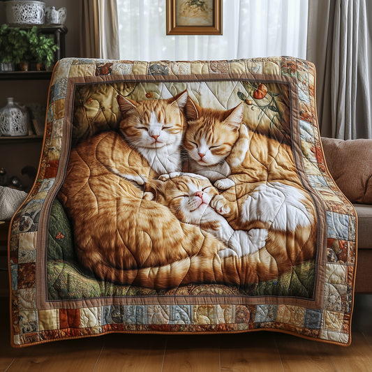 Sleeping Cat Autumn Quilted Blanket ACDRSTL32