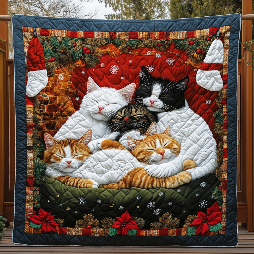 Sleeping Royal Cat Quilted Blanket ACDRSTL37