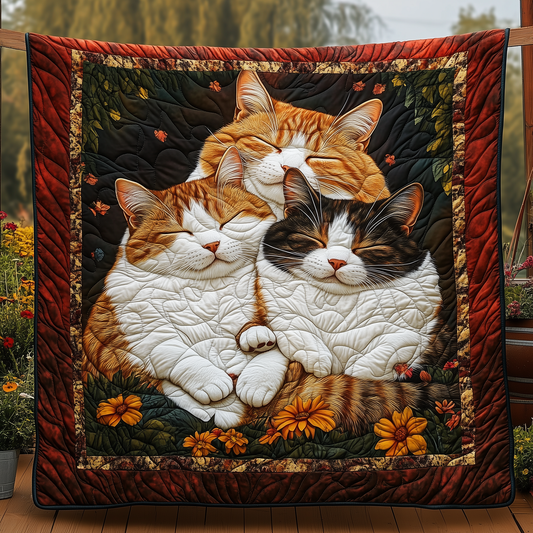 Sleeping Royal Cat Quilted Blanket ACDRSTL38