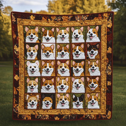 Autumn Corgi Quilted Blanket ODDRSTL056