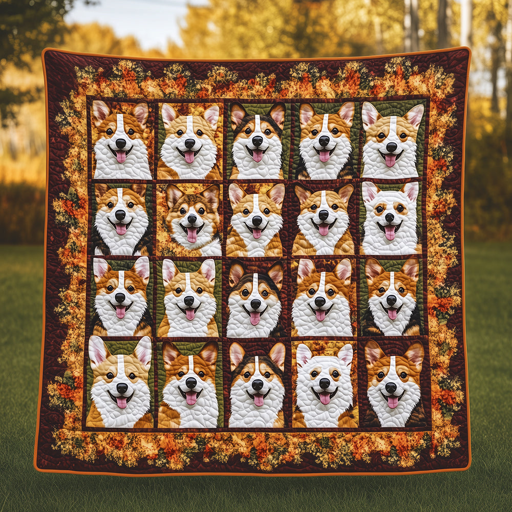 Autumn Corgi Quilted Blanket ODDRSTL057