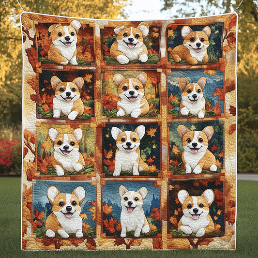 Warm Baby Corgi Quilted Blanket ODDRSTL061