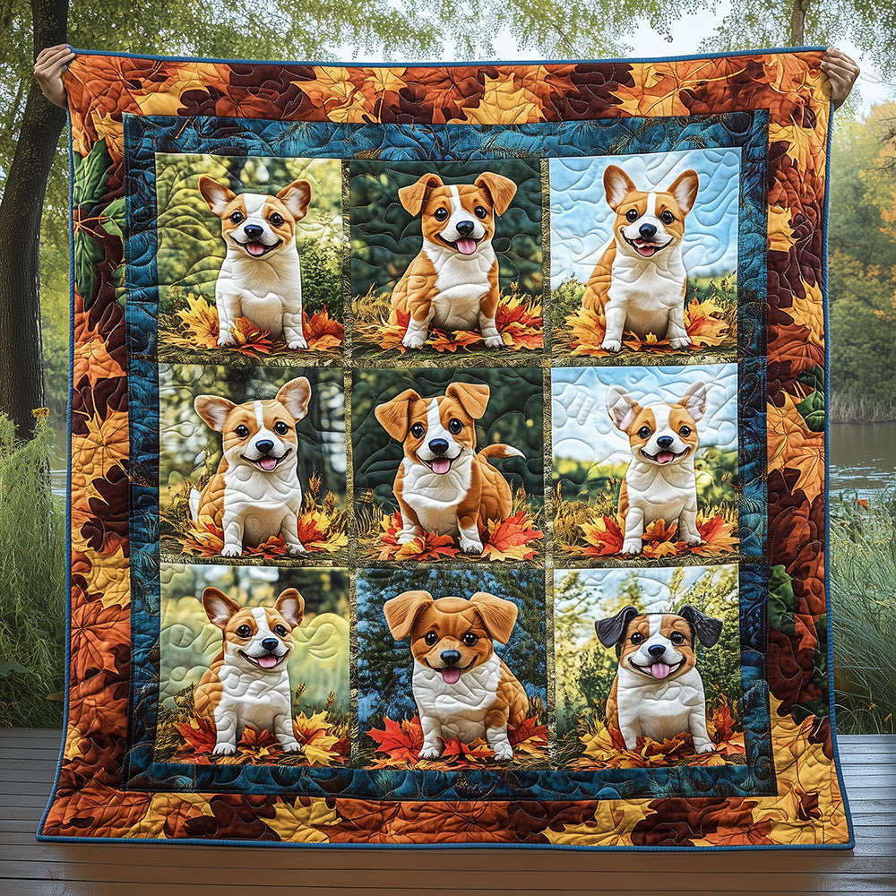 Warm Baby Corgi Quilted Blanket ODDRSTL065