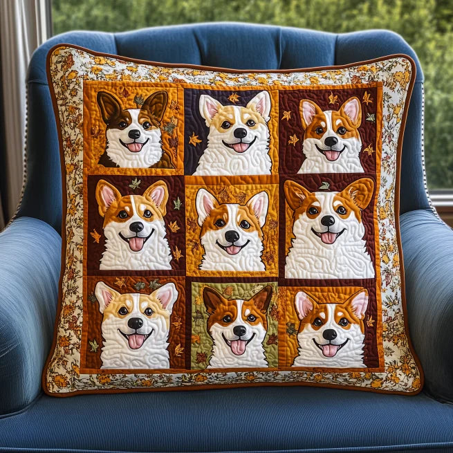 Autumn Corgi Quilted Pillow Case ODDRSTL118