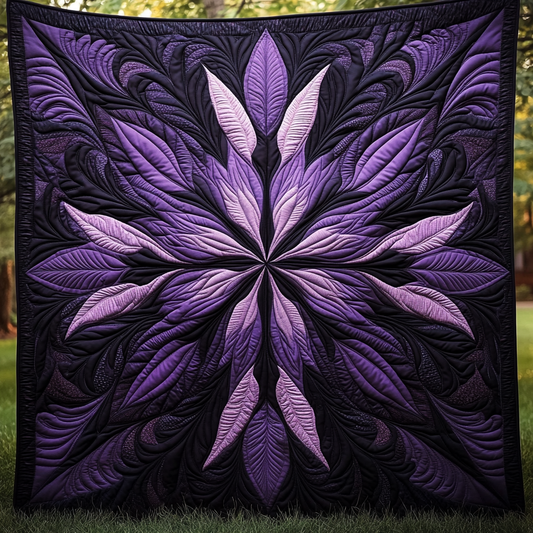 Purple Blooming Mystery Quilted Blanket ANDRSTL144