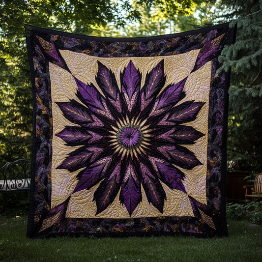 Purple Blooming Mystery Quilted Blanket ANDRSTL147