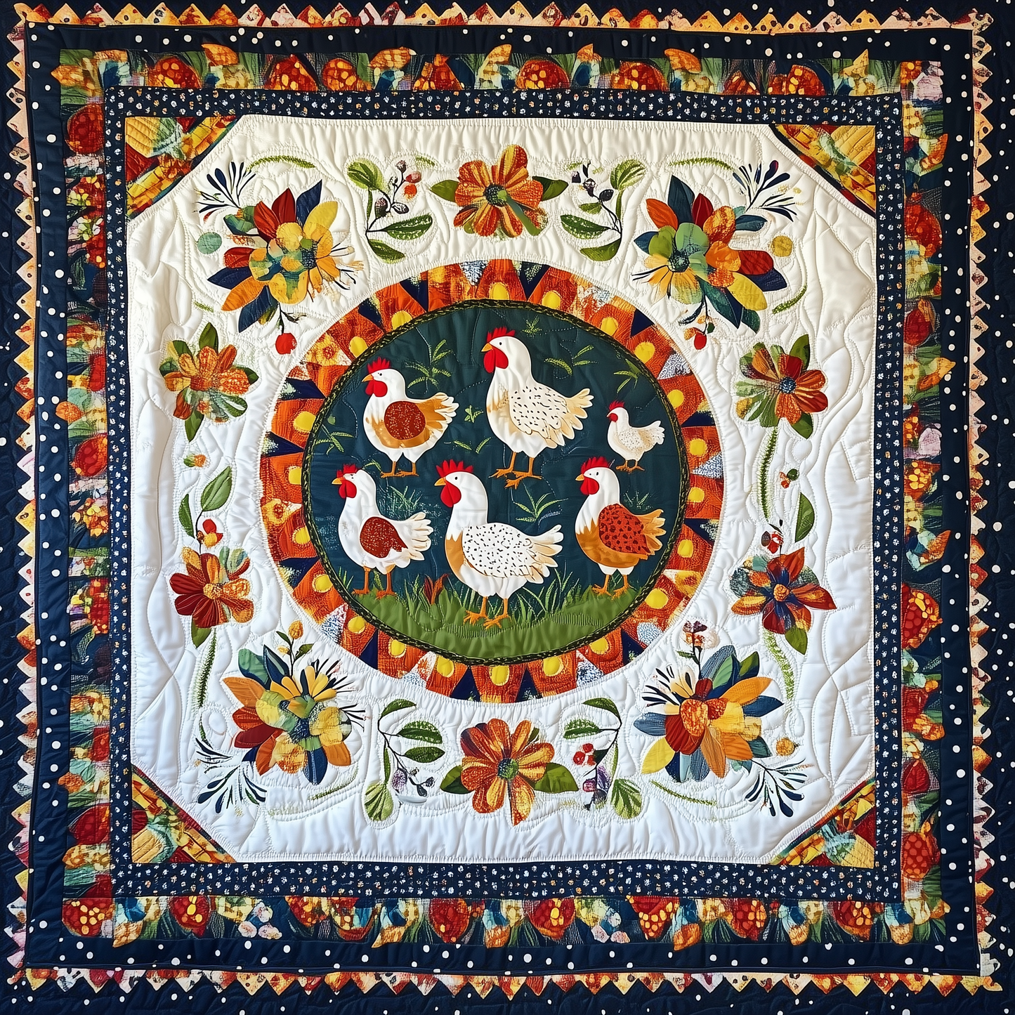 Chicken Quilted Blanket GFTOAB075