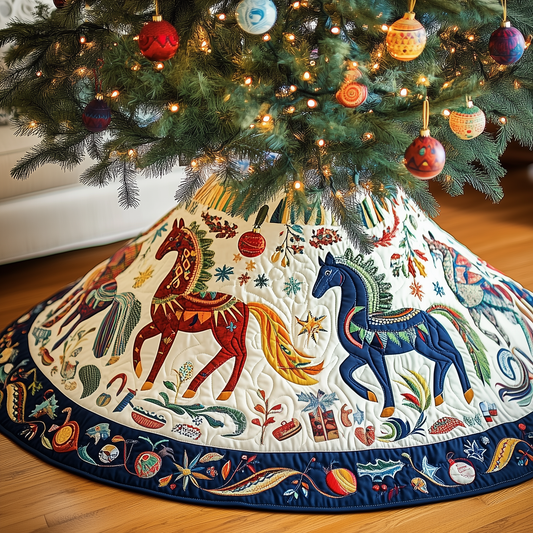 Christmas Horses Quilted Tree Skirt GFTOAB087