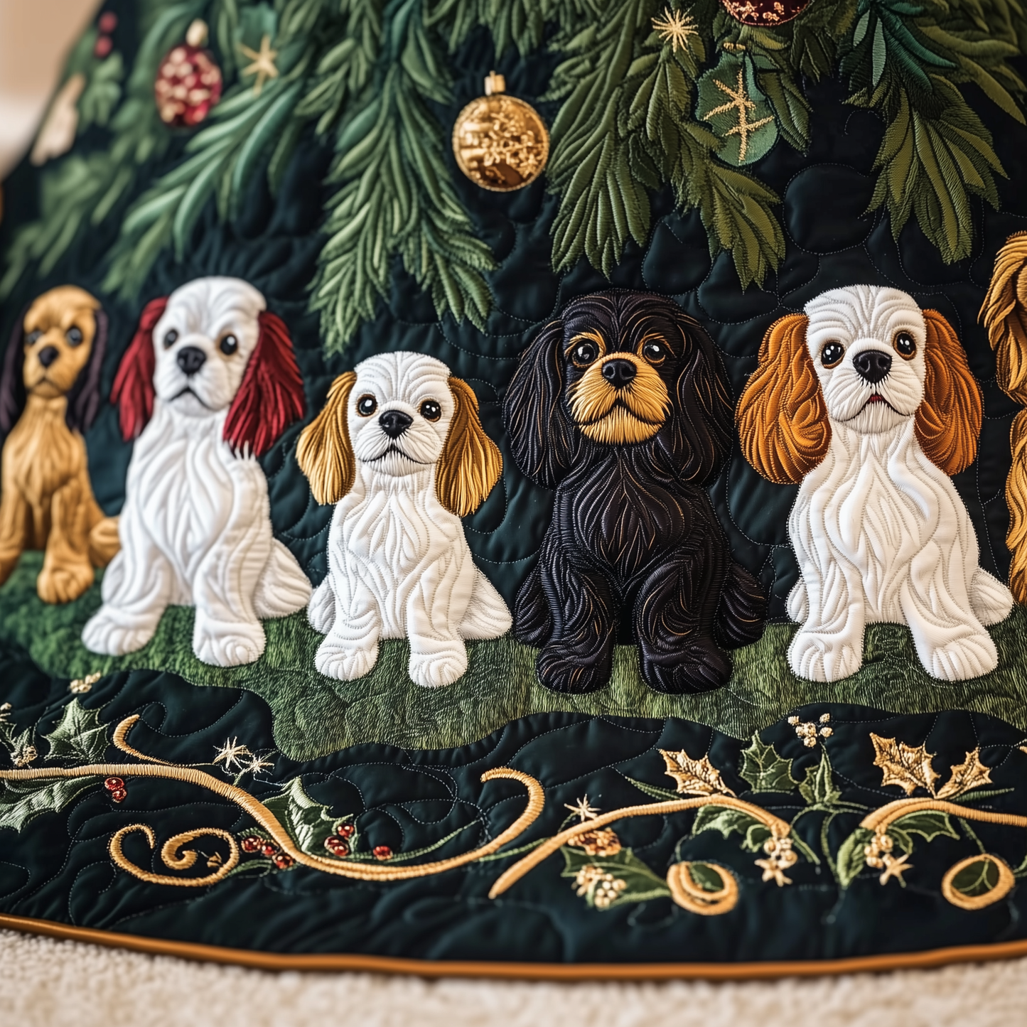 Cavalier King Charles Spaniel Quilted Tree Skirt GFTOAB1015