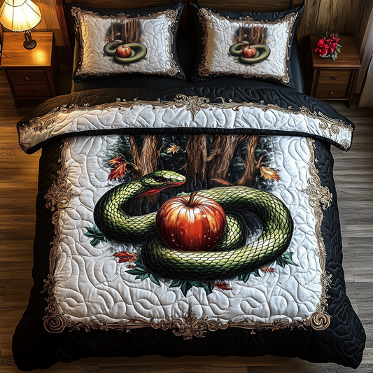 Serpent in Garden of Eden 3-Piece Quilted Bedding Set GFTOAB1039