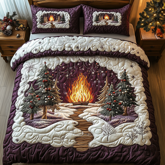 Crackling Fire 3-Piece Quilted Bedding Set GFTOAB1067