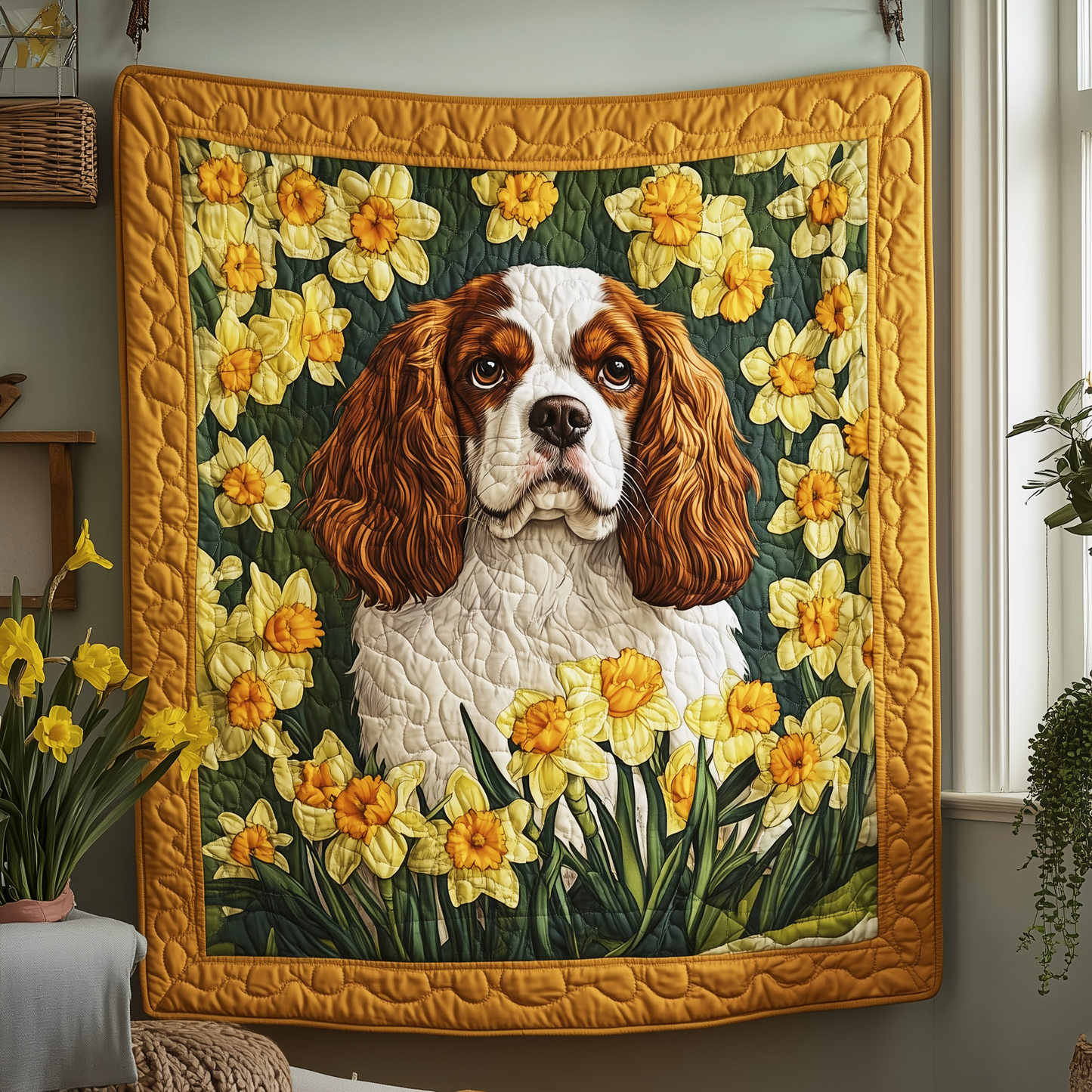 Cavalier King Charles Spaniel Quilted Blanket GFTOAB1089