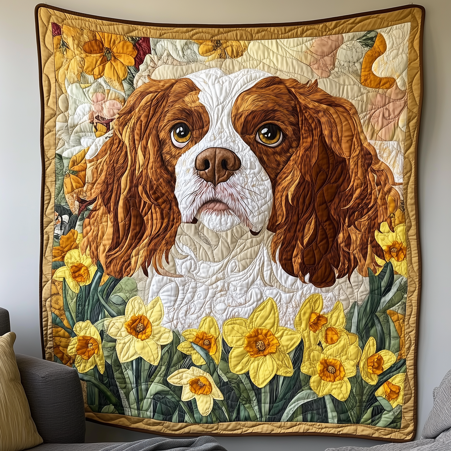 Cavalier King Charles Spaniel Quilted Blanket GFTOAB1090