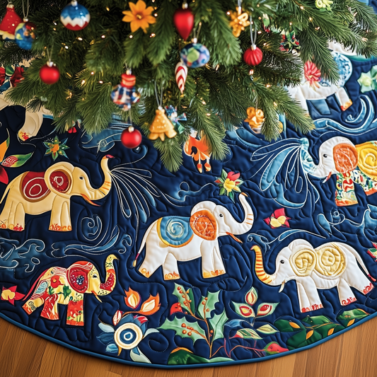 Christmas Elephant Quilted Tree Skirt GFTOAB113