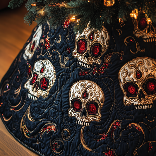 Christmas Skull Quilted Tree Skirt GFTOAB1150