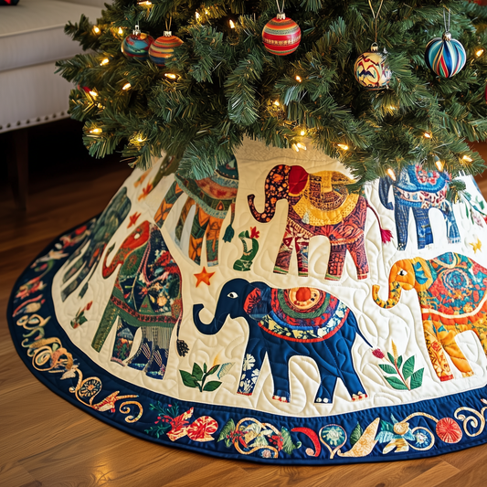 Christmas Elephant Quilted Tree Skirt GFTOAB116