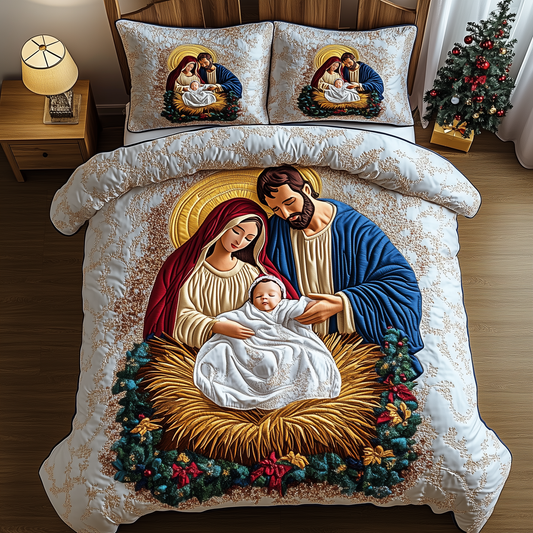 Nativity 3-Piece Quilted Bedding Set GFTOAB1191