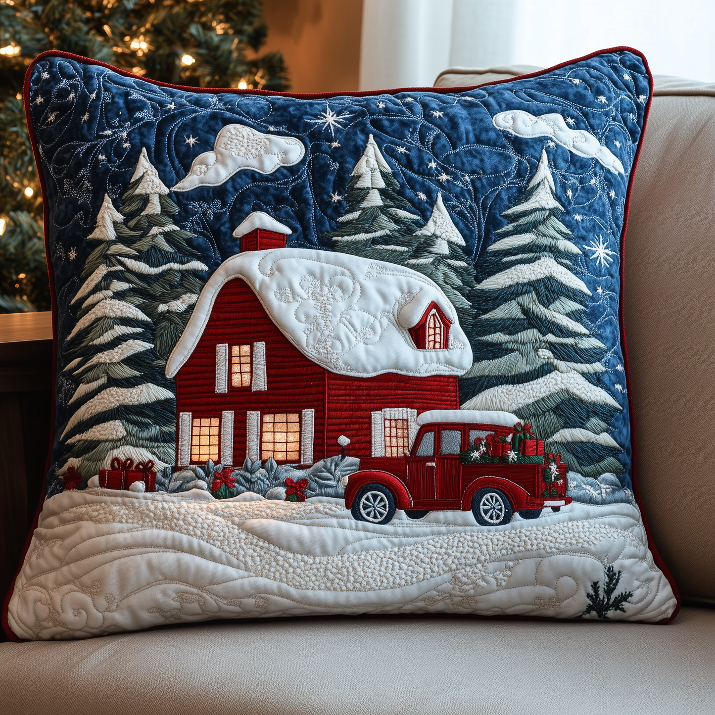 Snow Cabin Quilted Pillow Case GFTOAB1206