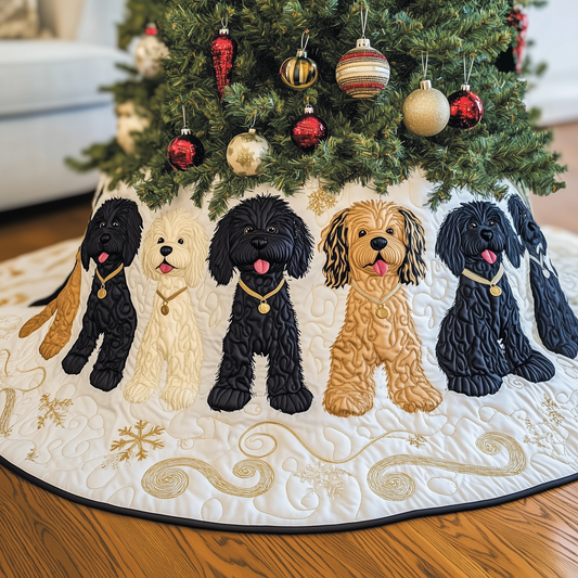 Christmas Doodle Dog Quilted Tree Skirt GFTOAB1260