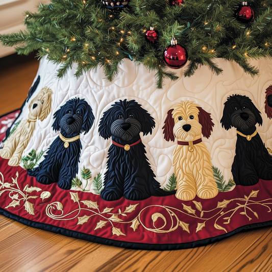 Christmas Doodle Dog Quilted Tree Skirt GFTOAB1262