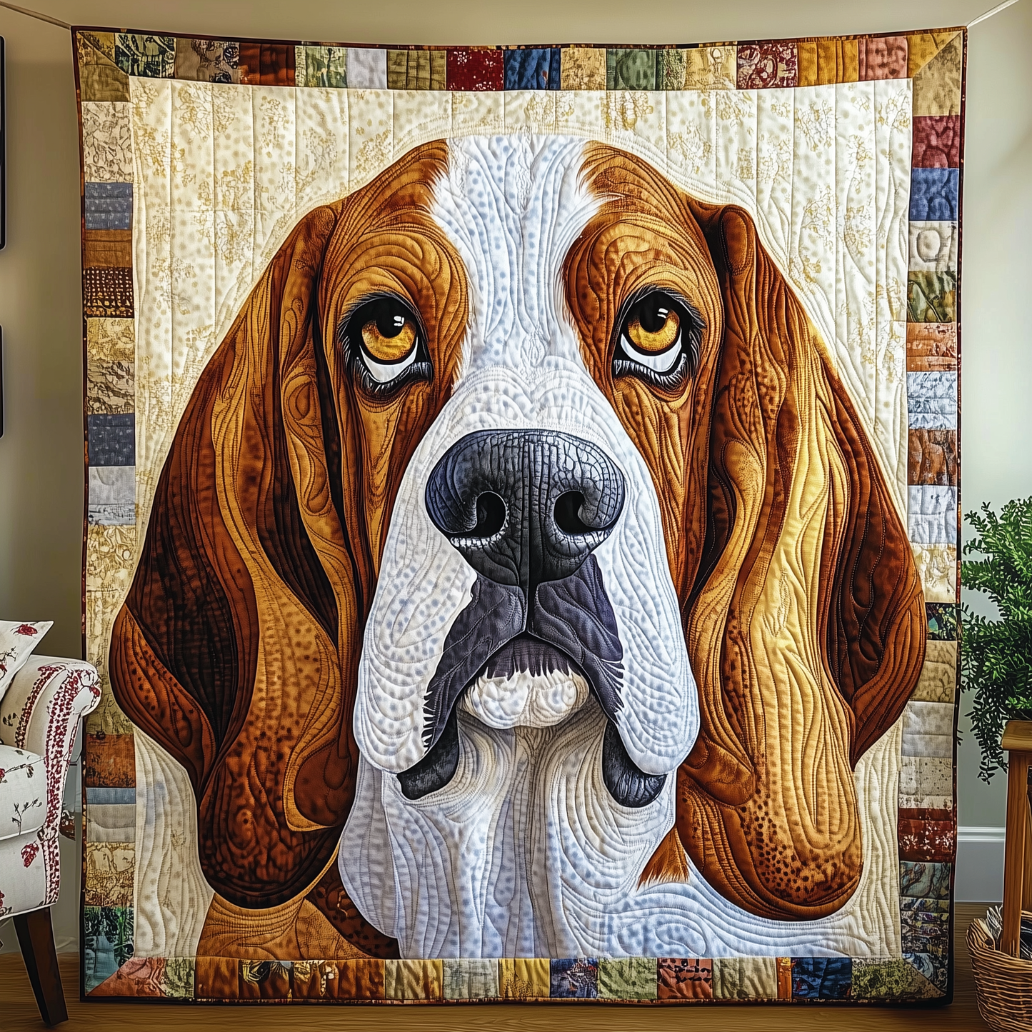 Basset Hound Quilted Blanket GFTOAB1392