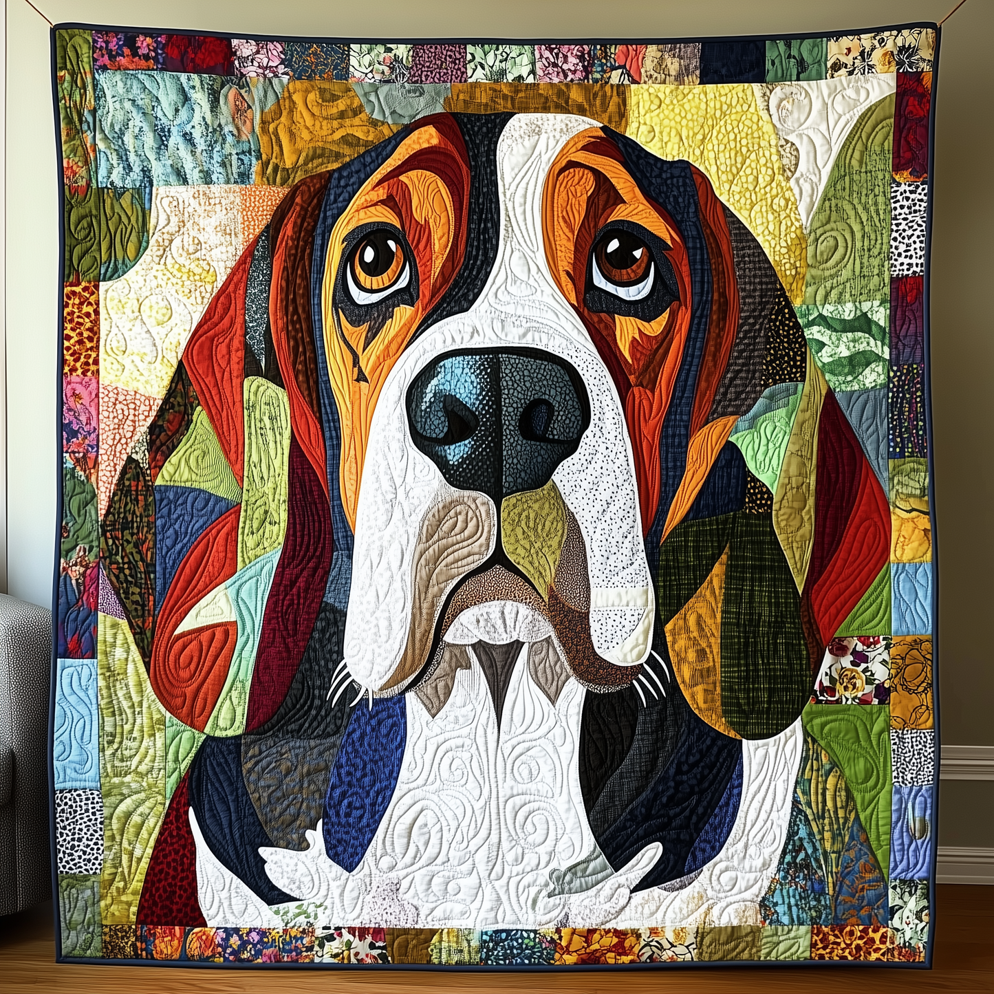 Basset Hound Quilted Blanket GFTOAB1394