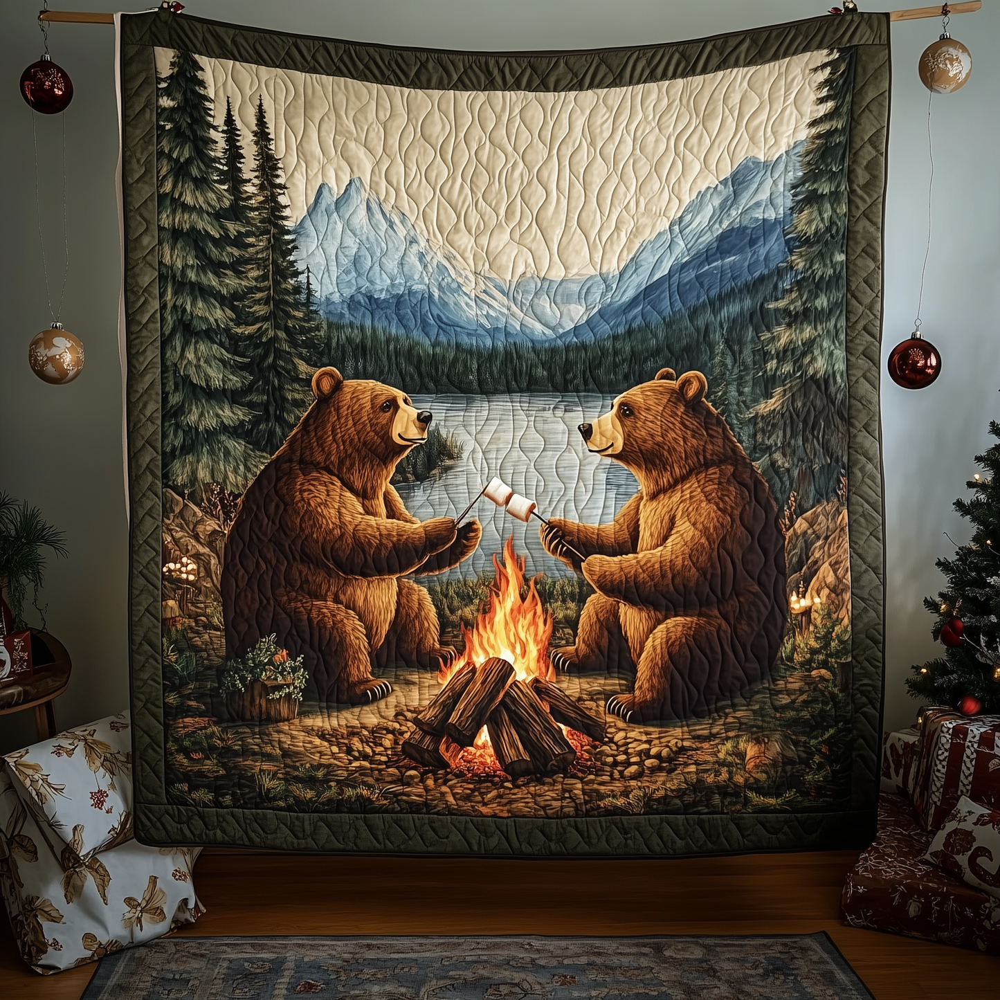 Bears Love Camping Quilted Blanket GFTOAB1403