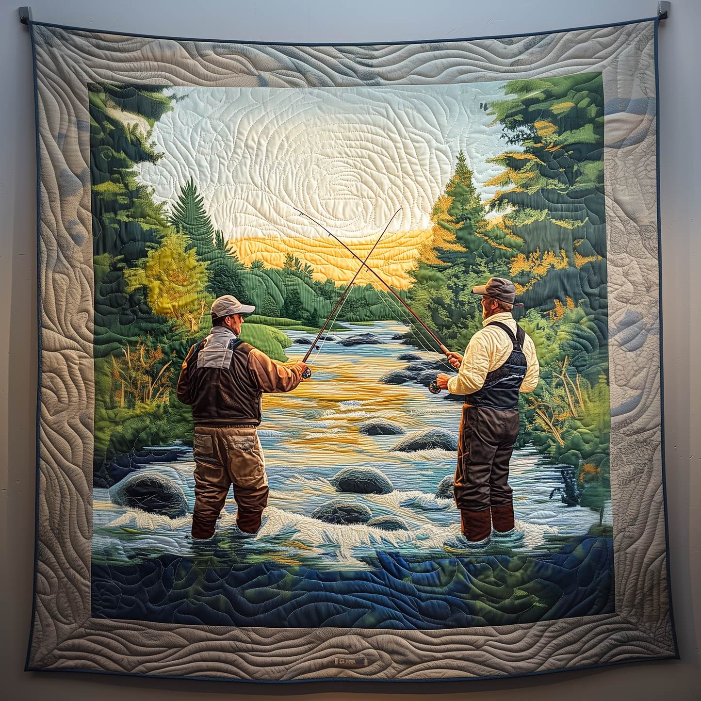 I Love Fishing Quilted Blanket GFTOAB1409