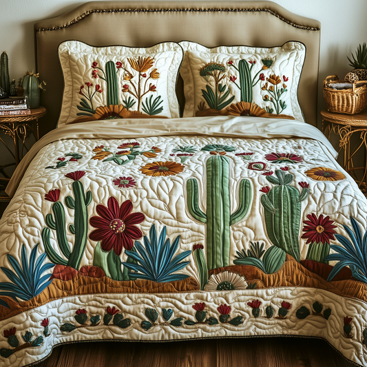 Cactus Festival 3-Piece Quilted Bedding Set GFTOAB1448