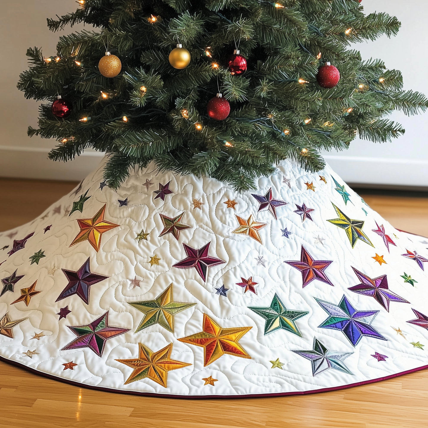 Christmas Star Quilted Tree Skirt GFTOAB1479