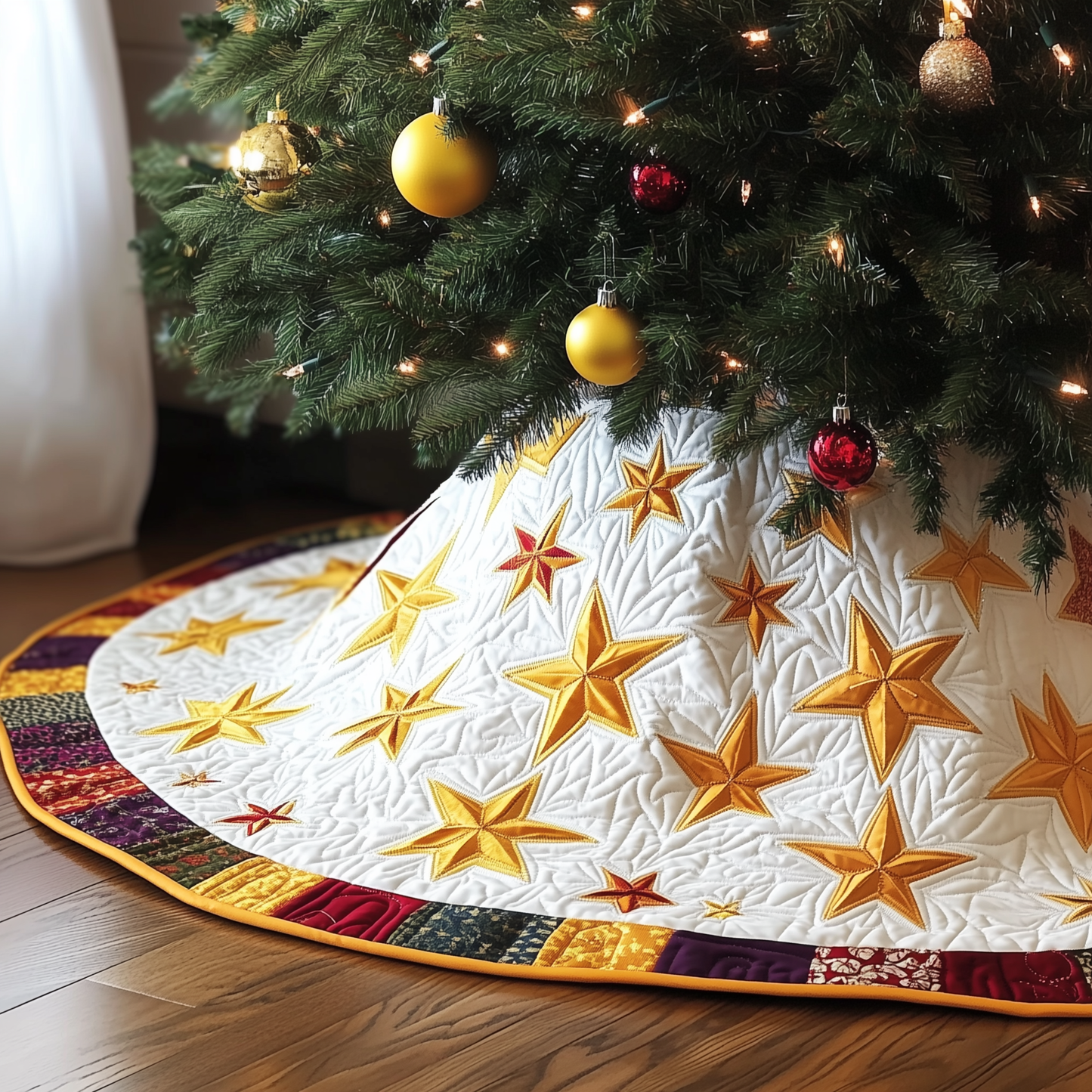 Christmas Star Quilted Tree Skirt GFTOAB1481