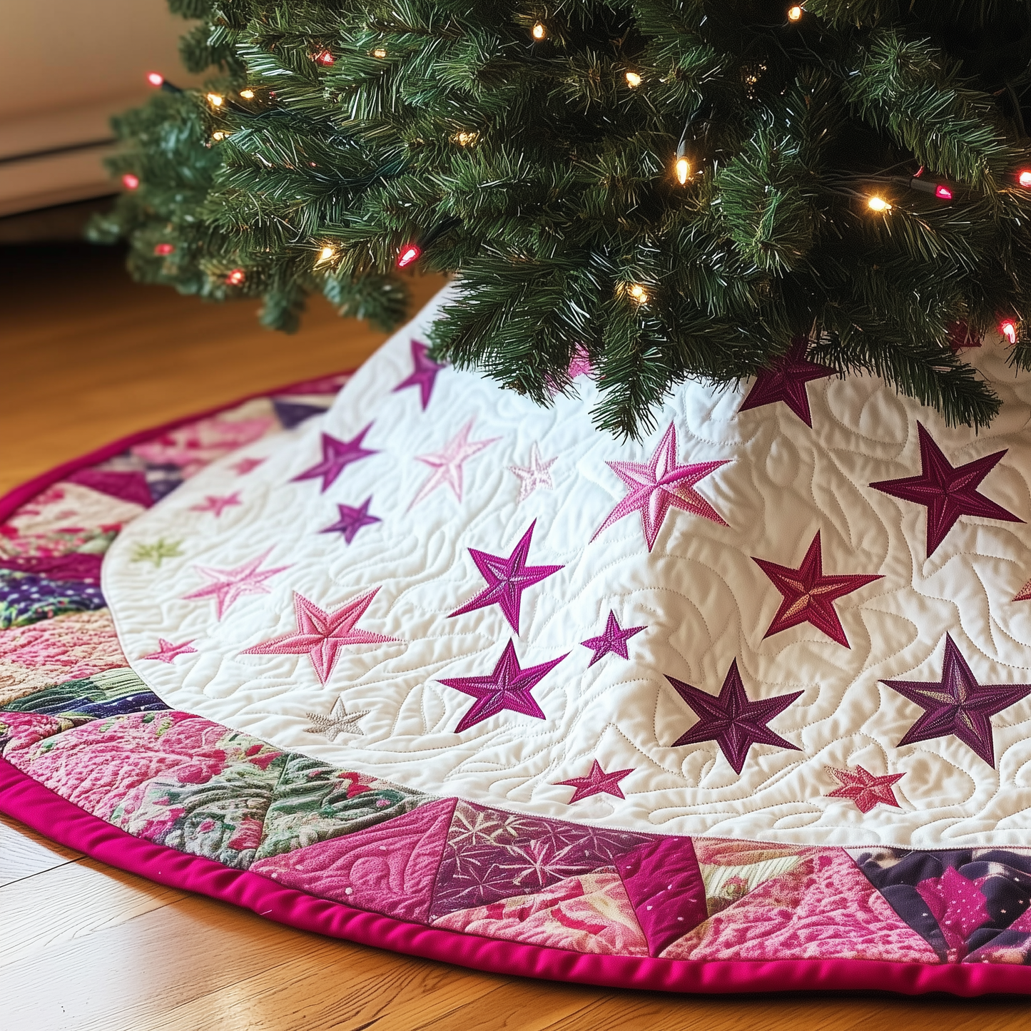 Christmas Star Quilted Tree Skirt GFTOAB1484