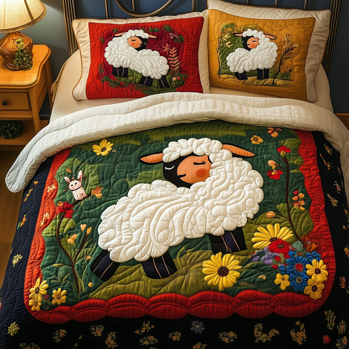 Sheep 3-Piece Quilted Bedding Set GFTOAB149