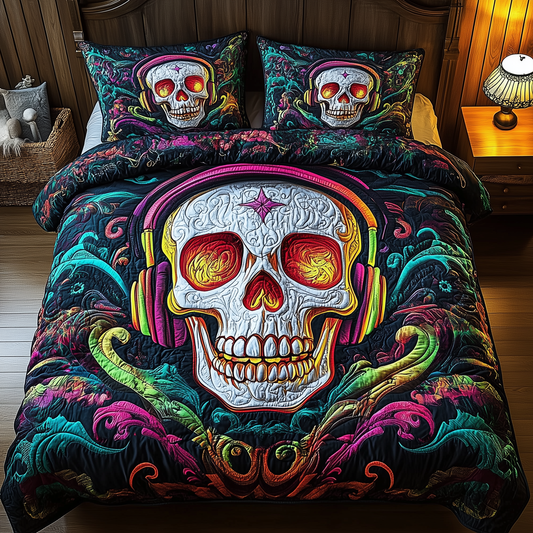 Song of Death Skull 3-Piece Quilted Bedding Set GFTOAB1502