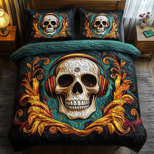 Song of Death Skull 3-Piece Quilted Bedding Set GFTOAB1505