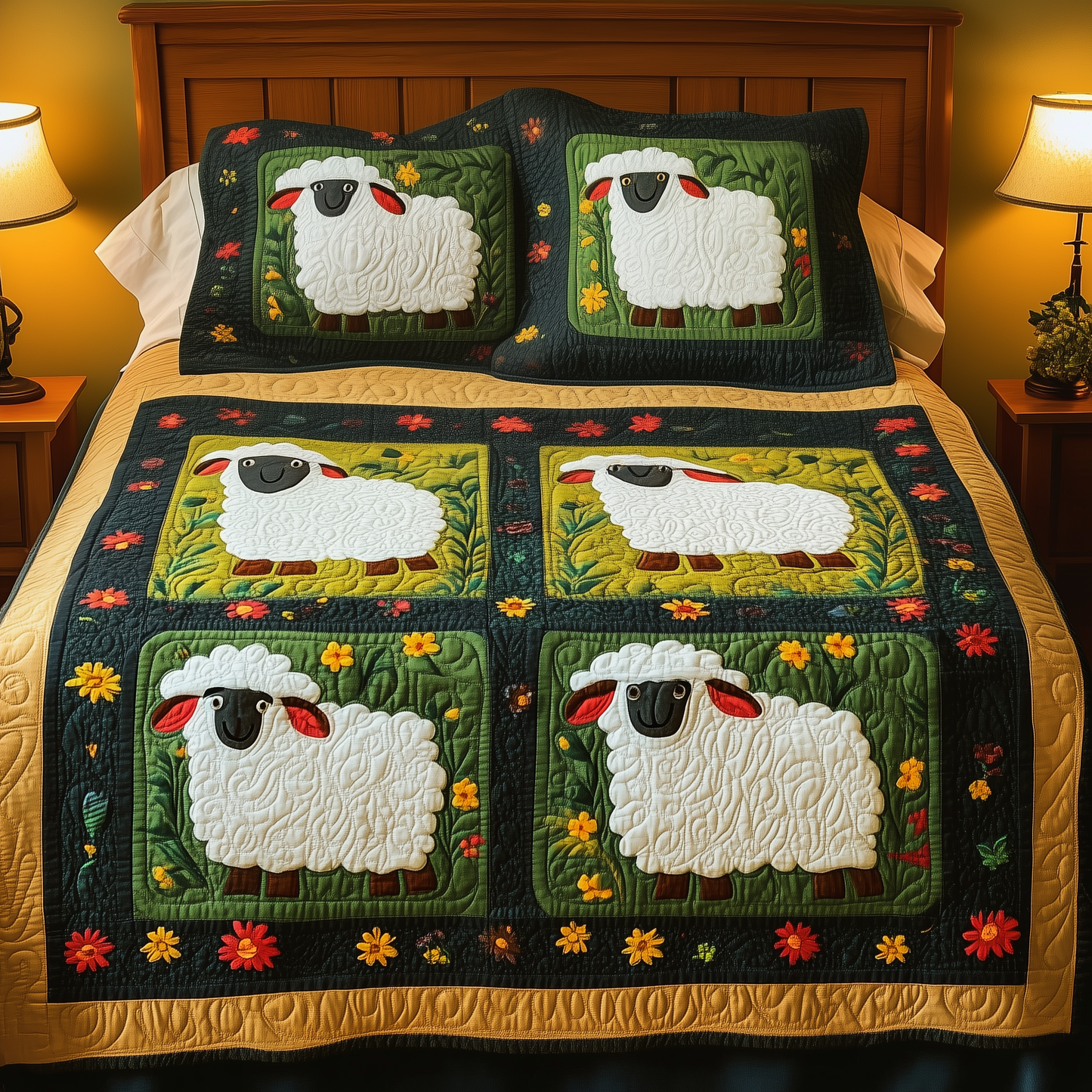 Sheep 3-Piece Quilted Bedding Set GFTOAB151