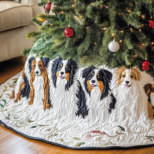 Christmas Australian Shepherd Quilted Tree Skirt GFTOAB1521