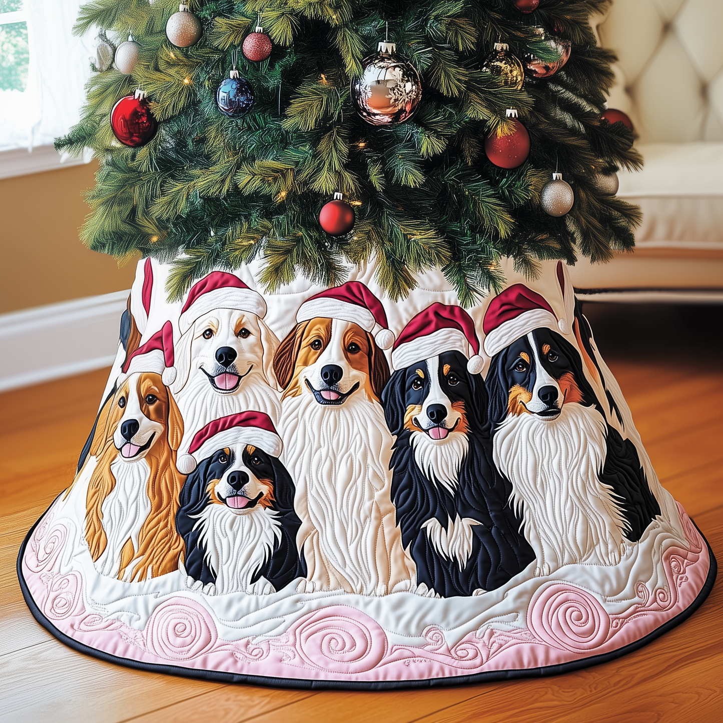 Christmas Australian Shepherd Quilted Tree Skirt GFTOAB1526