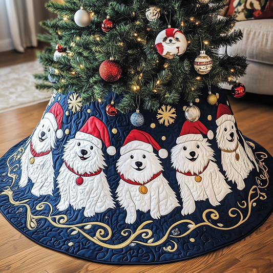 Christmas Samoyed Quilted Tree Skirt GFTOAB1544