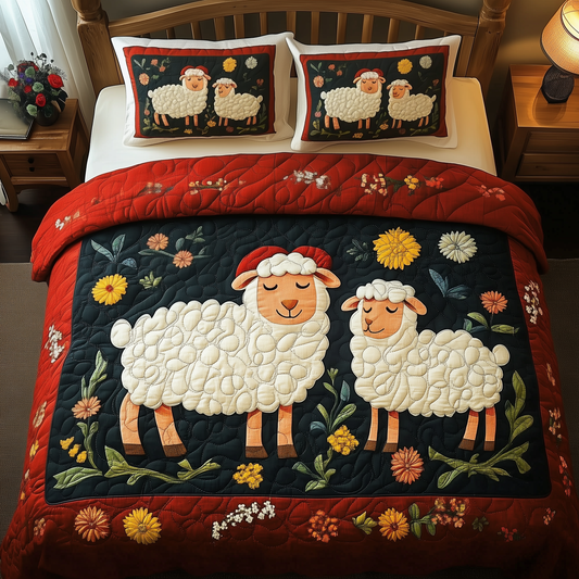 Sheep 3-Piece Quilted Bedding Set GFTOAB154