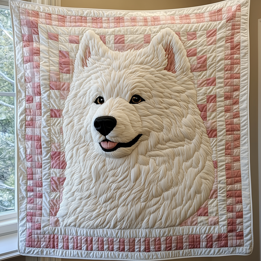 Adorable Samoyed Quilted Blanket GFTOAB1551