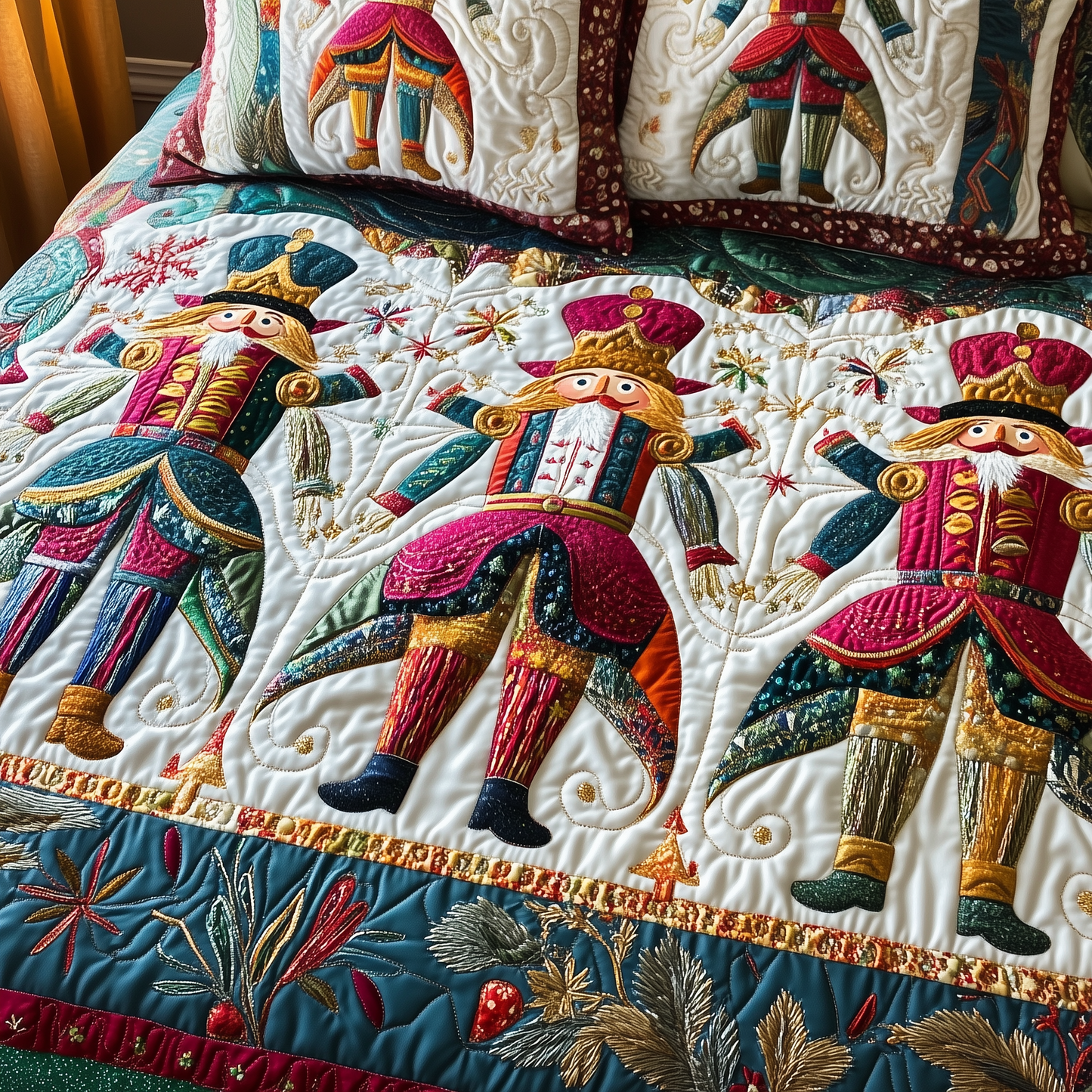 Christmas Nutcracker 3-Piece Quilted Bedding Set GFTOAB175