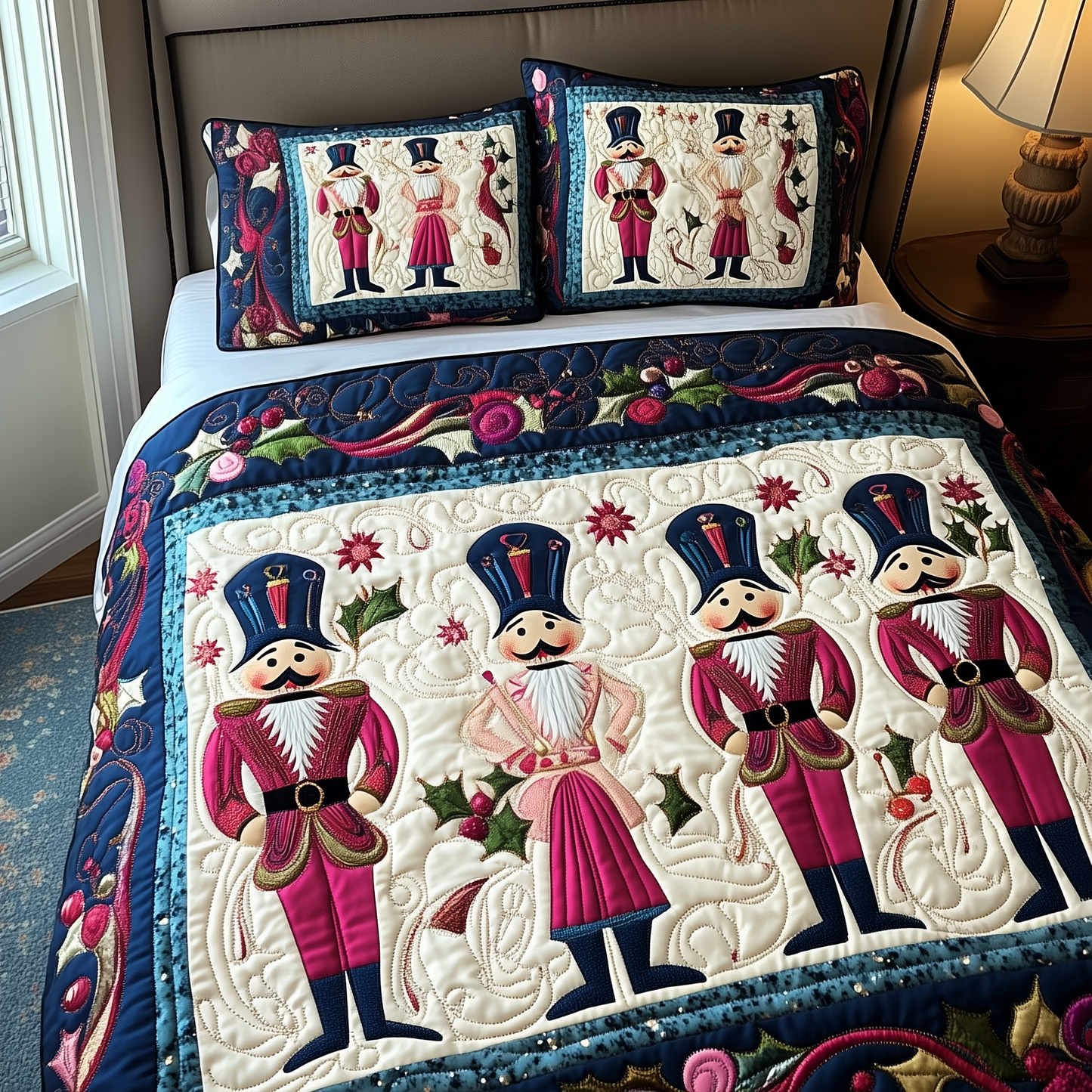 Christmas Nutcracker 3-Piece Quilted Bedding Set GFTOAB176