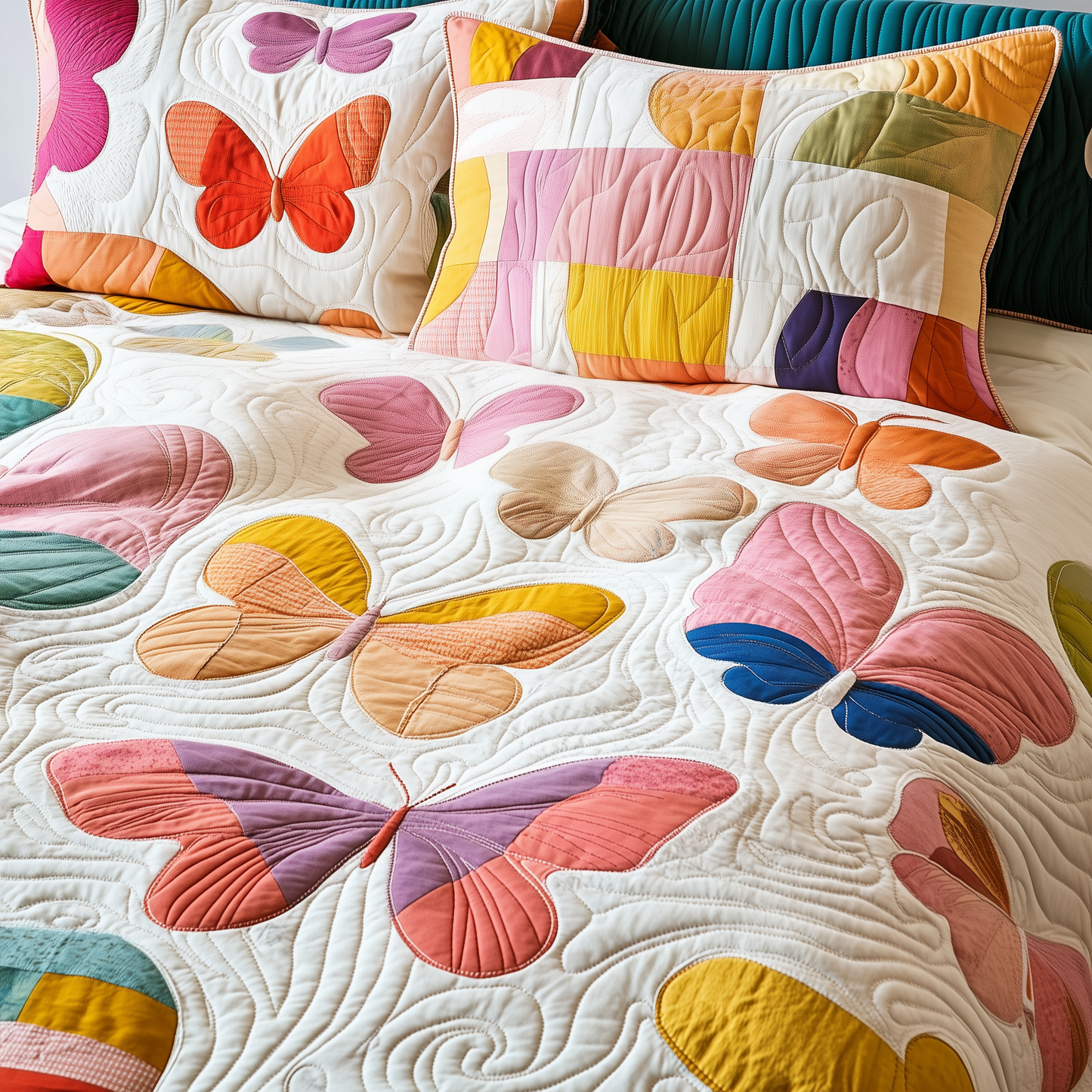 Butterfly 3-Piece Quilted Bedding Set GFTOAB186