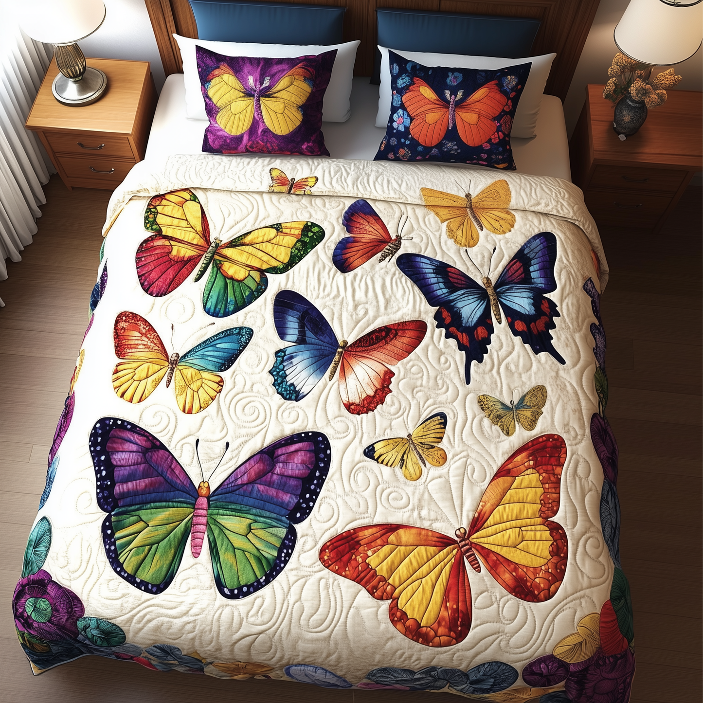 Butterfly 3-Piece Quilted Bedding Set GFTOAB188