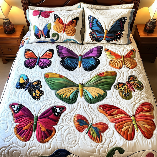 Butterfly 3-Piece Quilted Bedding Set GFTOAB191