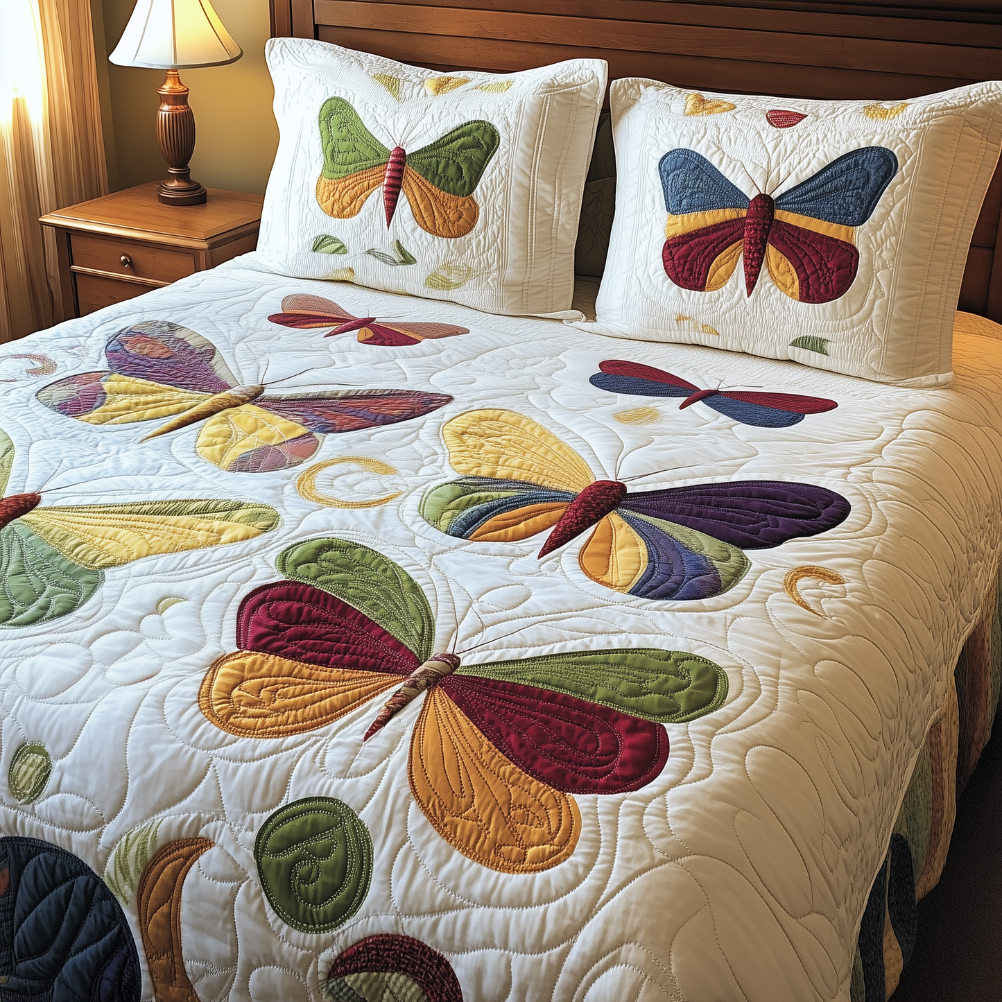 Butterfly 3-Piece Quilted Bedding Set GFTOAB194