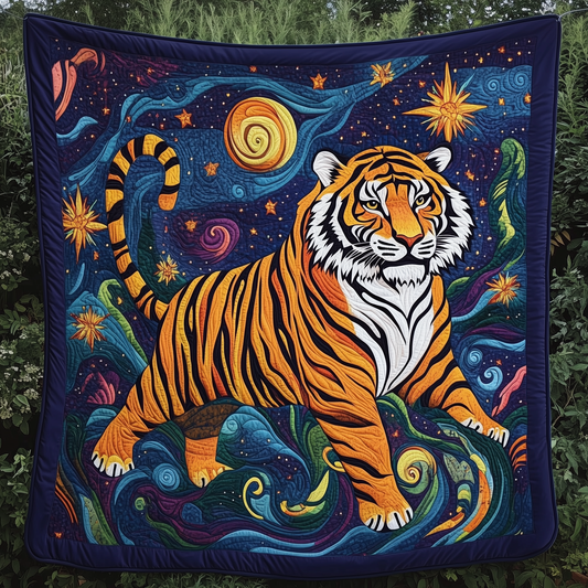 Tiger Starry Night Quilted Blanket GFTOAB211