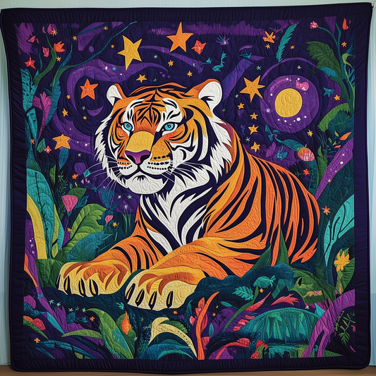 Tiger Starry Night Quilted Blanket GFTOAB215